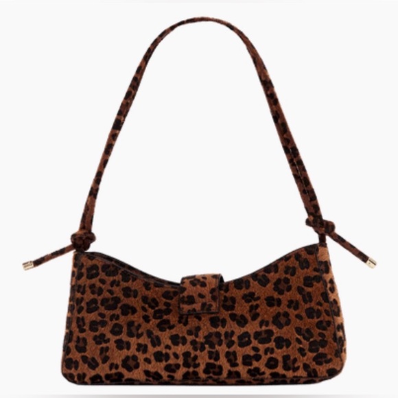 8 OTHER REASONS Faux Pony Hair Cheetah  Baguette Shoulder Bag - Picture 3 of 5